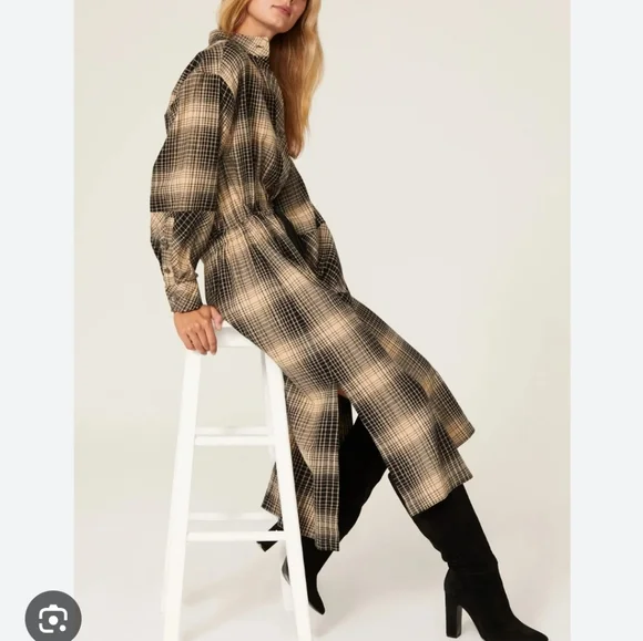 Joie ardine flannel shirt dress - Picture 3 of 9